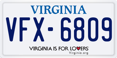 VA license plate VFX6809