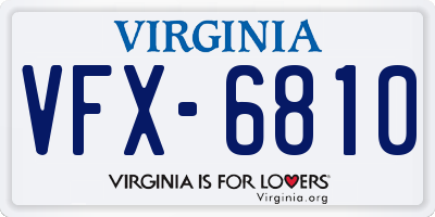 VA license plate VFX6810