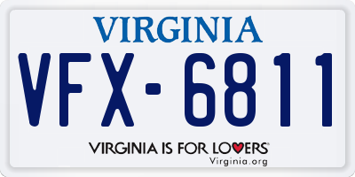 VA license plate VFX6811