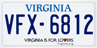VA license plate VFX6812