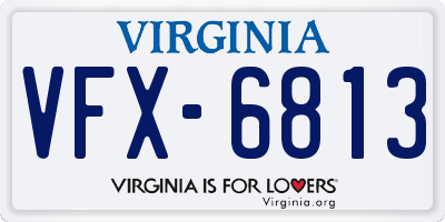 VA license plate VFX6813