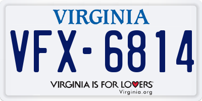 VA license plate VFX6814