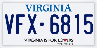 VA license plate VFX6815