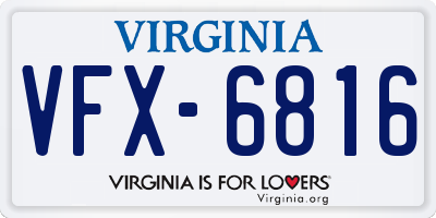 VA license plate VFX6816