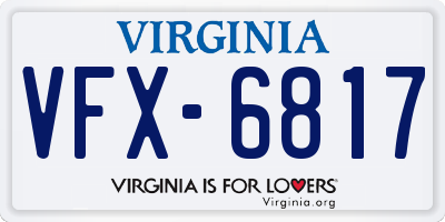 VA license plate VFX6817