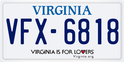 VA license plate VFX6818