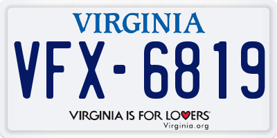 VA license plate VFX6819