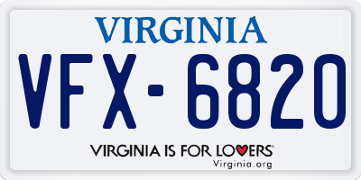 VA license plate VFX6820