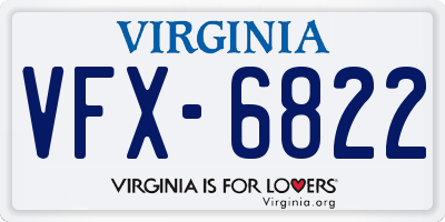 VA license plate VFX6822