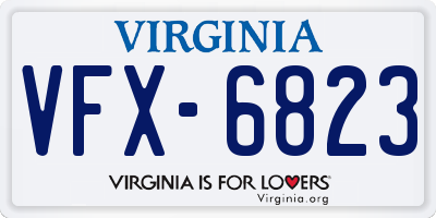 VA license plate VFX6823