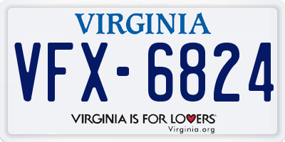 VA license plate VFX6824