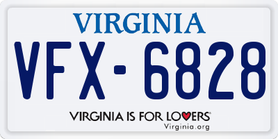 VA license plate VFX6828
