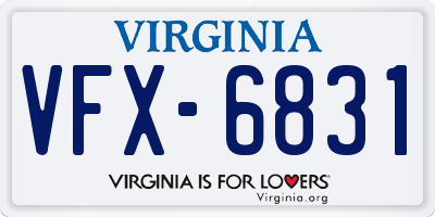 VA license plate VFX6831