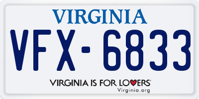 VA license plate VFX6833