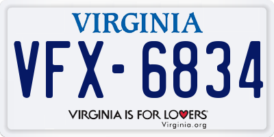 VA license plate VFX6834