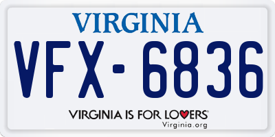 VA license plate VFX6836