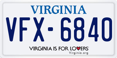 VA license plate VFX6840