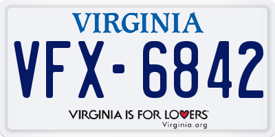 VA license plate VFX6842