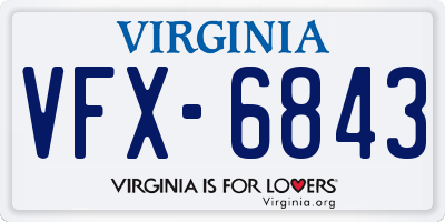 VA license plate VFX6843