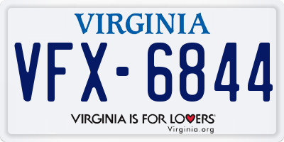 VA license plate VFX6844