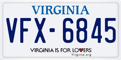 VA license plate VFX6845
