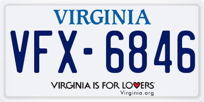 VA license plate VFX6846