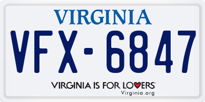 VA license plate VFX6847