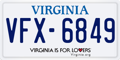 VA license plate VFX6849