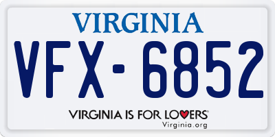VA license plate VFX6852