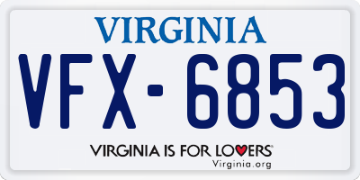 VA license plate VFX6853