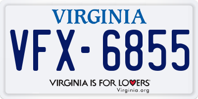 VA license plate VFX6855