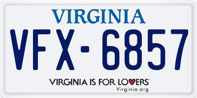 VA license plate VFX6857