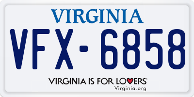 VA license plate VFX6858