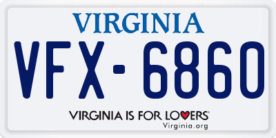 VA license plate VFX6860