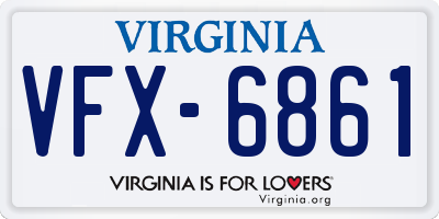 VA license plate VFX6861