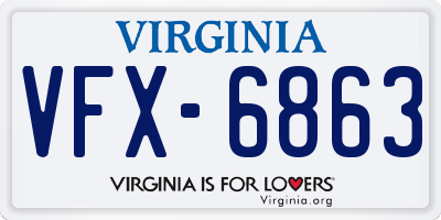 VA license plate VFX6863