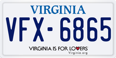VA license plate VFX6865