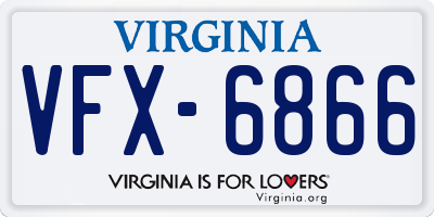 VA license plate VFX6866