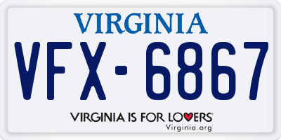 VA license plate VFX6867