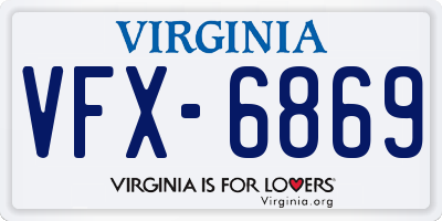 VA license plate VFX6869