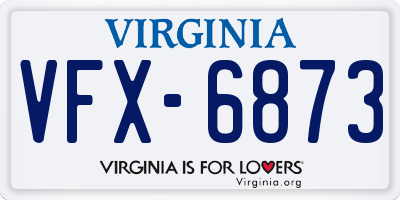 VA license plate VFX6873