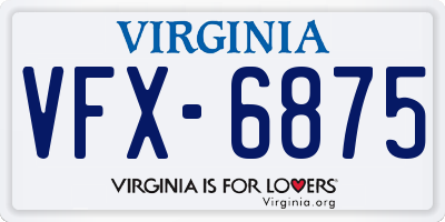 VA license plate VFX6875