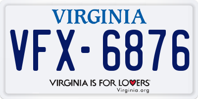 VA license plate VFX6876