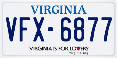 VA license plate VFX6877