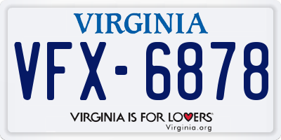 VA license plate VFX6878