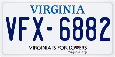 VA license plate VFX6882