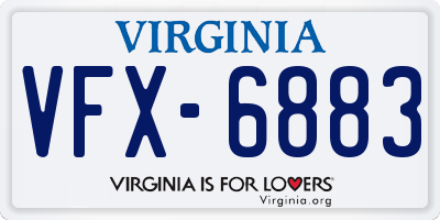 VA license plate VFX6883