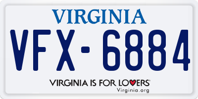 VA license plate VFX6884