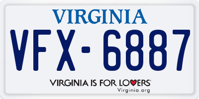 VA license plate VFX6887