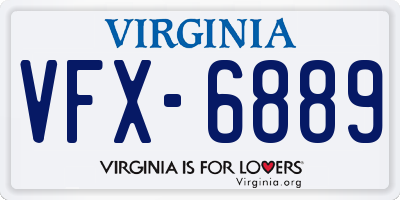 VA license plate VFX6889
